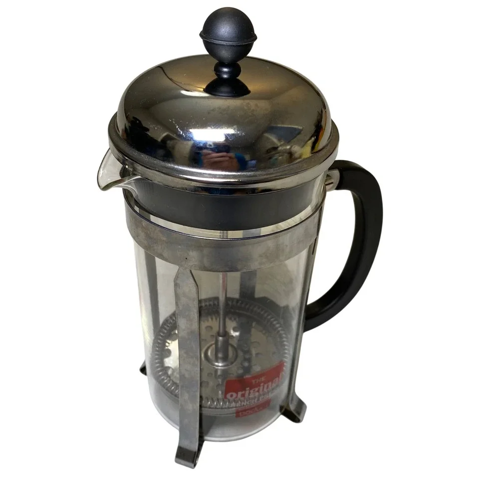 Bodum Original French Press Coffee Maker 8 Cup 34 oz Chrome Glass Stainless